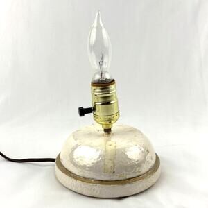 Vintage Iridescent Ceramic Handmade Table Lamp Short Base 1980's